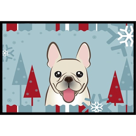 Carolines Treasures Winter Holiday French Bulldog Indoor and Outdoor Mat- 18 x 27 in. BB1734MAT
